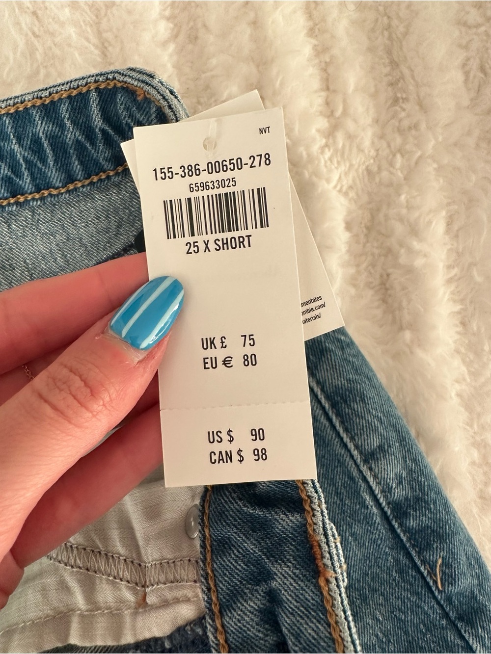 NWT Abercrombie Curve Love High Rise Vintage Straight Jeans Size 25 XShort - Picture 6 of 7